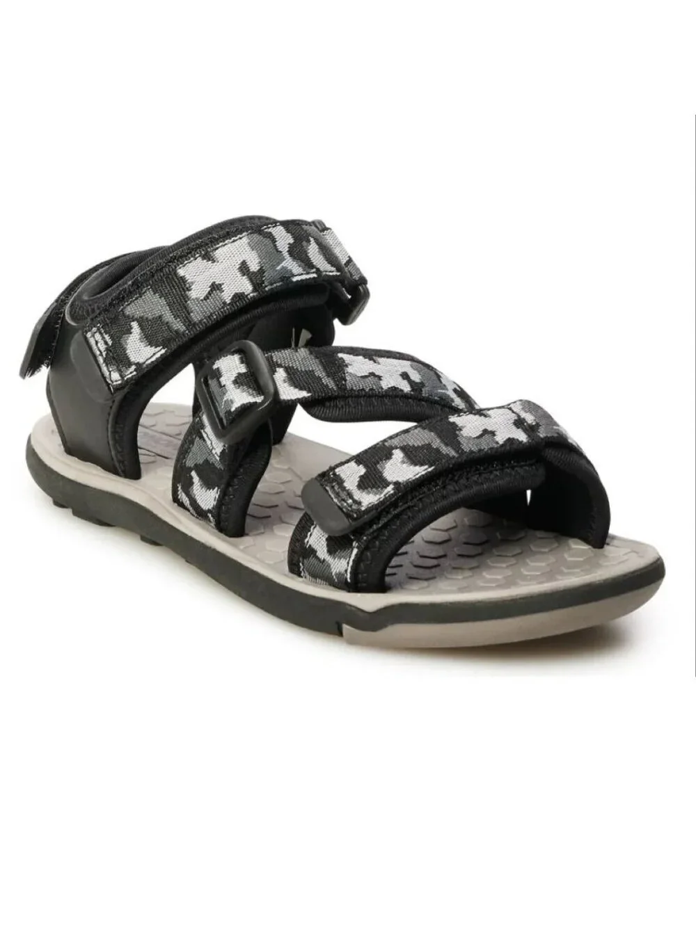 Sonoma Sandals 3 Boys Gray Camo Sport Open Toe Fx Leather Adj Straps Kids